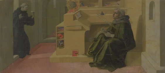 St. Augustinus in seinem Studierzimmer (Predella des Barbadori-Altarbildes)